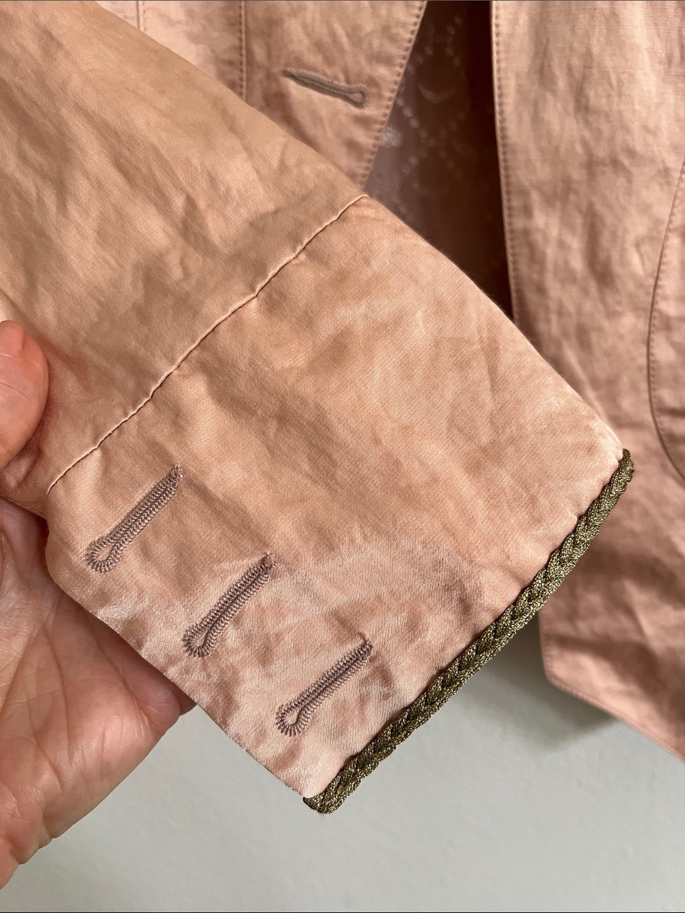 Zadig & Voltaire Lana Military Satin Jacket in Powder Pink/Golden Buttons 36 - Picture 8 of 16